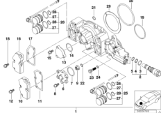 Головка блока цилиндров-Vanos для BMW E36 M3 3.2 S50 (схема запасных частей)