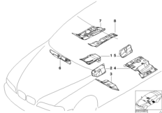 Многослойная изоляция днища Внутр для BMW E39 530d M57 (схема запасных частей)
