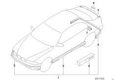 Аэродинамический комплект для BMW E39 523i M52 (схема запасных частей)
