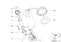 Топливный насос/топливный фильтр для BMW K41 K 1200 RS 01 (0547,0557) 0 (схема запасных частей)