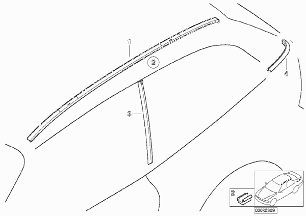 Наружные накладки / декоративные решетки для BMW Z3 Z3 M3.2 S54 (схема запчастей)