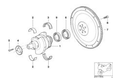 Коленчатый вал/ маховик для MOTO A61 A61 (9251) 0 (схема запасных частей)