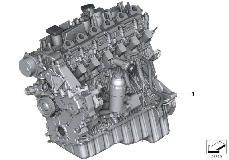 Motore alleggerito - Ricambi Usati для BMW E60N 530xd M57N2 (схема запчастей)