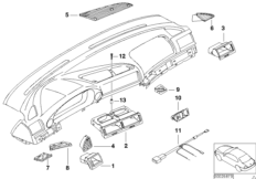 Сопла/накладки для BMW E38 L7 M73N (схема запасных частей)