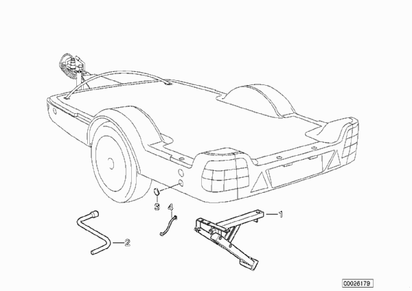 Подпорки задней части прицепа для BMW E38 730d M57 (схема запчастей)