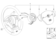 M спортивное рулевое колесо с НПБ,кожа для BMW Z3 Z3 2.8 M52 (схема запасных частей)