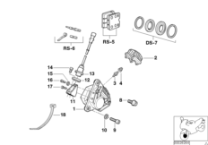 Тормозной механизм передн.колеса при ABS для MOTO K589 K 100 RS 83 (0502,0503,0513) 0 (схема запасных частей)