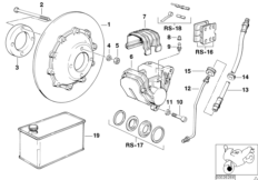 Тормозной механизм переднего колеса для BMW 47E1 R 80 GS PD 0 (схема запасных частей)