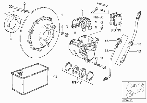 Тормозной механизм переднего колеса для BMW 47E1 R 100 GS 0 (схема запчастей)
