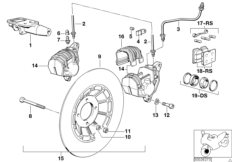 Комплект дооснащ.двухдиск.торм.механизма для MOTO 2472 R 65 (35KW) 0 (схема запасных частей)