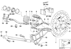 Тормозной диск торм.механ.заднего колеса для BMW 2474 R 100 S 0 (схема запасных частей)