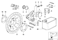 Тормозной механизм переднего колеса для BMW 248 R65T 0 (схема запасных частей)