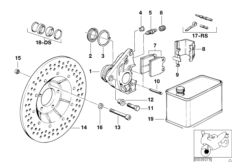 Тормозной механизм переднего колеса для MOTO 248 R65LS 0 (схема запасных частей)