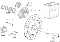 Дисковый тормозной механизм Зд для MOTO K589 K 100 RT 84 (0504,0505,0514) 0 (схема запасных частей)