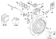 Тормозной механизм заднего колеса/ABS для BMW 89V3 K 1200 RS 97 (0544,0554) 0 (схема запасных частей)