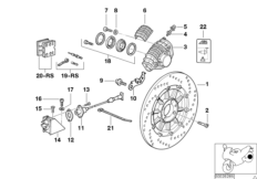 Тормозной механизм заднего колеса с ABS для MOTO 259S R 1100 RS 93 (0411,0416) 0 (схема запасных частей)