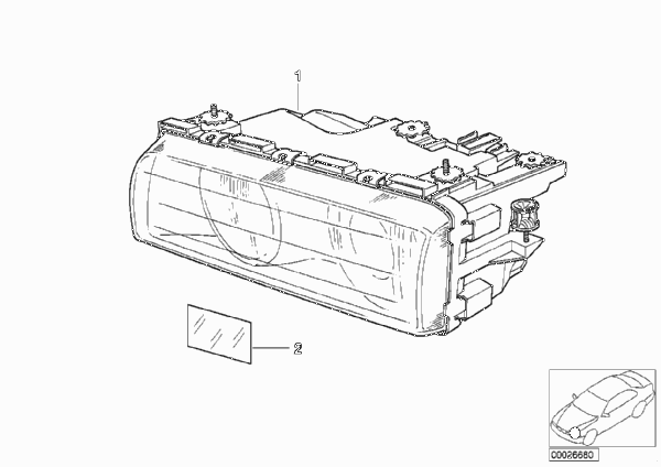 Фара для BMW E38 L7 M73N (схема запчастей)
