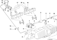 Воздушный нагнетатель с вакуум.сист.упр. для BMW E36 323ti M52 (схема запасных частей)
