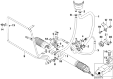 Маслопроводы гидроусилителя рул.управл. для BMW Z3 Z3 2.8 M52 (схема запасных частей)