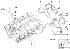 Блок цилиндров/дополнительные элементы для BMW E52 Z8 S62 (схема запасных частей)