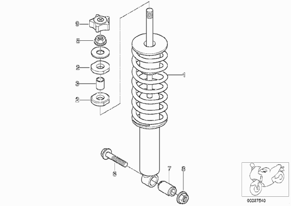 Амортизационная стойка Пд для BMW 259S R 1100 S 98 (0422,0432) 0 (схема запчастей)