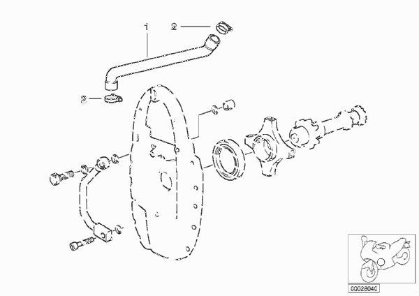 Система вентиляции картера двигателя для BMW 259S R 1100 S 98 (0422,0432) 0 (схема запчастей)