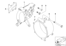Детали генератора с водяным охлаждением для BMW E38 750i M73 (схема запасных частей)
