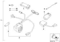 Система охранной сигнализации базов.узел для BMW 89V3 K 1200 RS 97 (0544,0554) 0 (схема запасных частей)