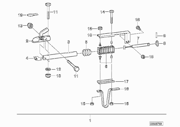 Детали накатного приспособления прицепа для BMW E36 316i M43 (схема запчастей)