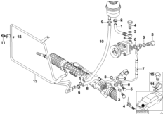 Маслопроводы гидроусилителя рул.управл. для BMW Z3 Z3 M3.2 S50 (схема запасных частей)
