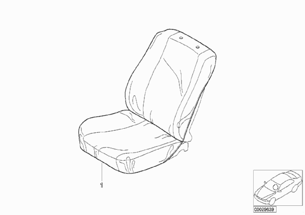 Easy-on/Easy-off Seat Cover для BMW E46 323Ci M52 (схема запчастей)
