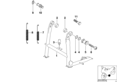 Центральная подставка для BMW 259S R 1100 S 98 (0422,0432) 0 (схема запасных частей)