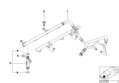 Система впрыска/форсунка для BMW E39 M5 S62 (схема запасных частей)