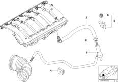 Двигатель с вакуумной сист.управления для BMW E46 328Ci M52 (схема запасных частей)