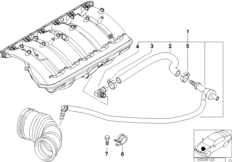 Двигатель с вакуумной сист.управления для BMW Z3 Z3 2.0 M52 (схема запасных частей)