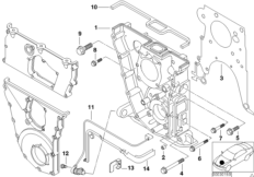 Корпус блока ГРМ для BMW Z3 Z3 1.9 M44 (схема запасных частей)