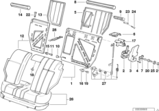 Люк для длинномерных предметов/детали для BMW E34 518g M43 (схема запасных частей)