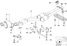 Катализатор для дизельного двигателя для BMW E38 730d M57 (схема запасных частей)