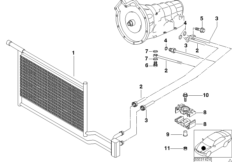 Масляный радиатор/трубопровод масл.рад. для BMW E39 530d M57 (схема запасных частей)
