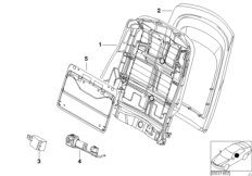 Сиденье Пд-каркас спинки/задняя панель для BMW E46 316Ci M43 (схема запасных частей)