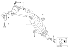 Амортизационная стойка Зд гидравлич. для BMW 59C1 R 850 C 99 (0421) 0 (схема запасных частей)