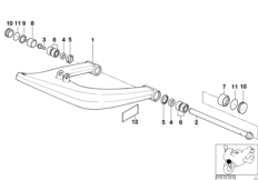 Продольный рычаг подвески для BMW R22 R 1150 RS 01 (0447,0498) 0 (схема запасных частей)