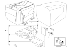 Сумка дорожная с багажн.на кр., большая для MOTO R28 R 1150 R Rockster (0308,0318) 0 (схема запасных частей)