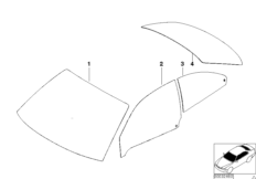 Остекление для BMW E46 316Ci N45 (схема запасных частей)