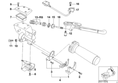 Детали арматуры ручного тормоза для BMW K30 R 1200 CL (0442,0496) 0 (схема запасных частей)