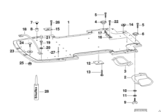 Детали днища прицепа для BMW E46 330xi M54 (схема запасных частей)