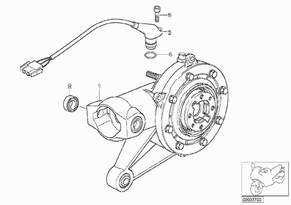 редуктор главной передачи для BMW 259E R 850 GS 95 (0403) 0 (схема запчастей)