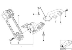Смазочная система/маслян.насос с прив. для BMW E38 740d M67 (схема запасных частей)