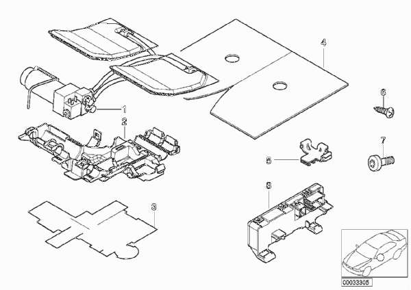 Детали активного переднего сиденья для BMW E38 750i M73 (схема запчастей)