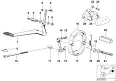 Тормозной механизм заднего колеса для BMW 2474 R 100 /7T 0 (схема запасных частей)